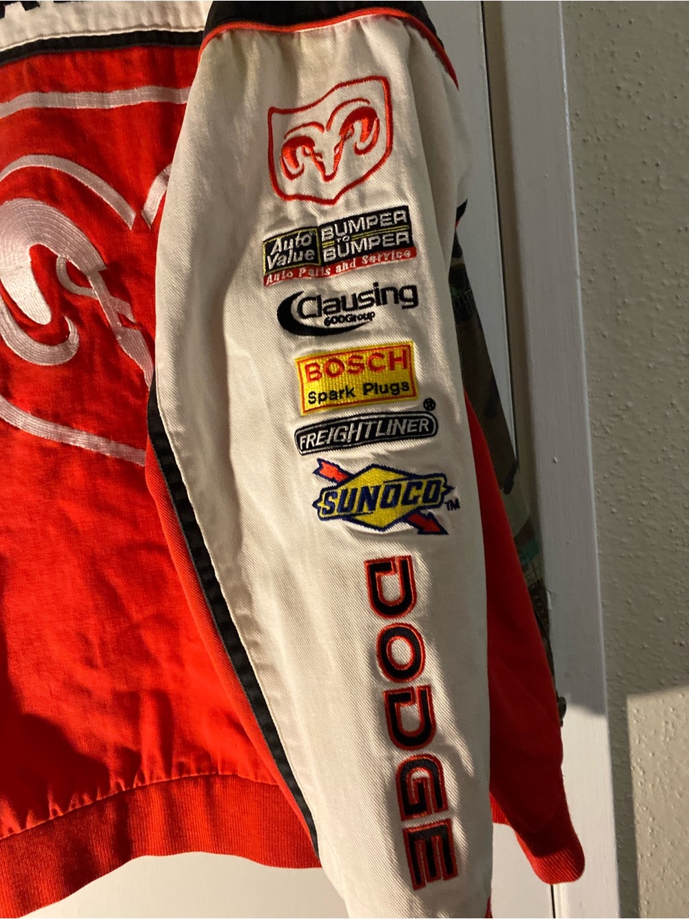 Nascar 3xl men Red and Black Racing Puffer Jacket with Sponsor Patches - Picture 7 of 9